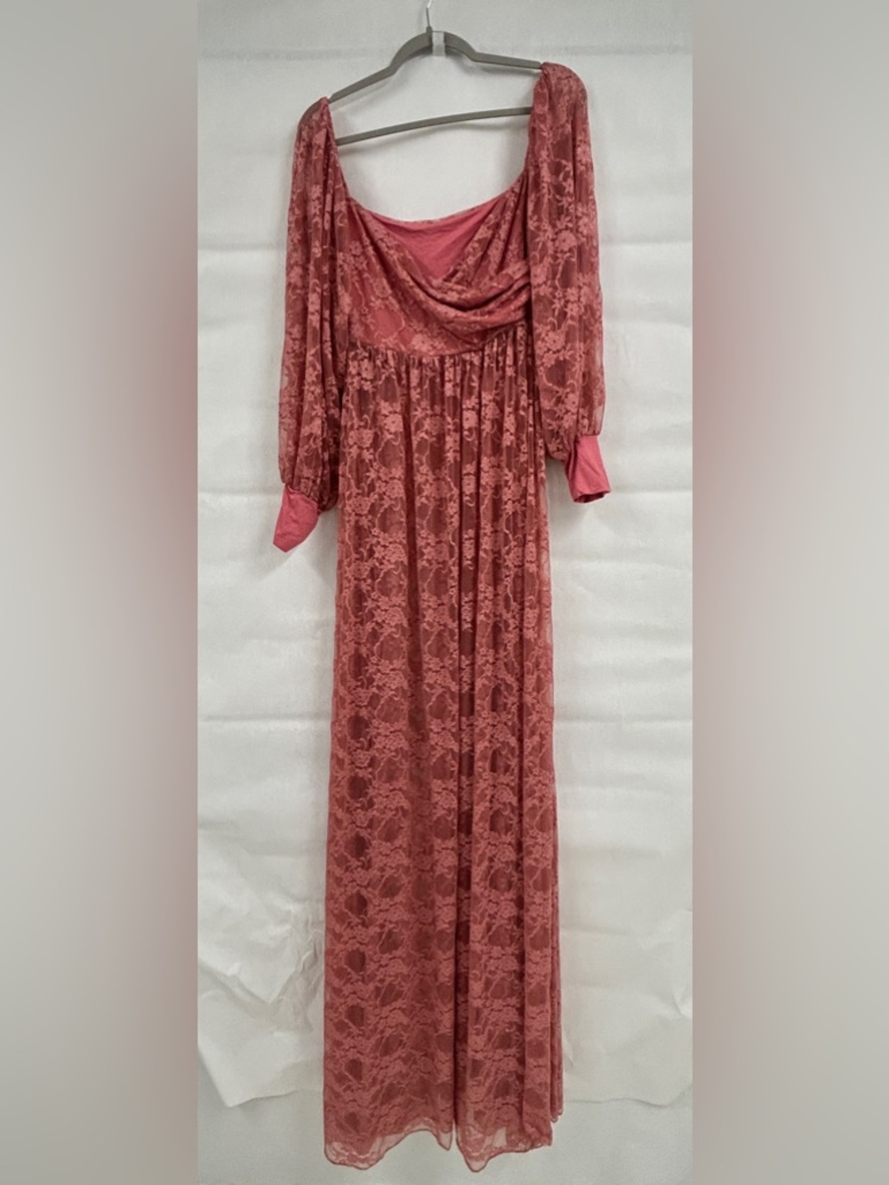 Dusty Rose Lace Dress Medium Romantic Cottagecore Boho Fairy Whimsical Coquette